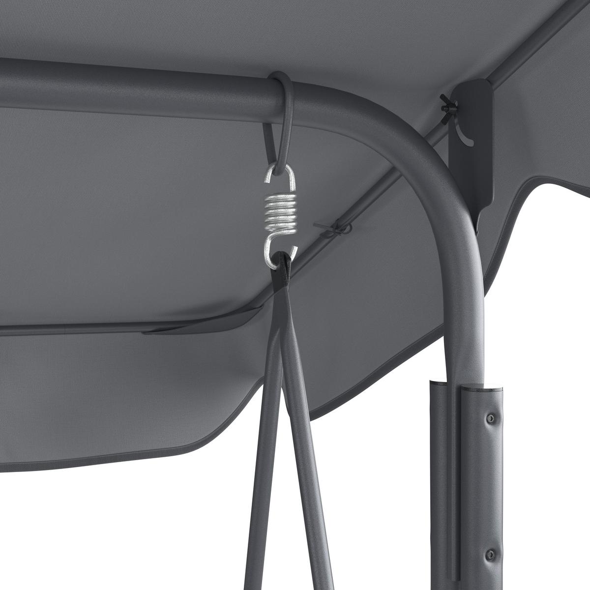 Hollywoodschaukel Kerstin - Dunkelgrau, MODERN, Textil/Metall (118/170/153cm) - Beldano