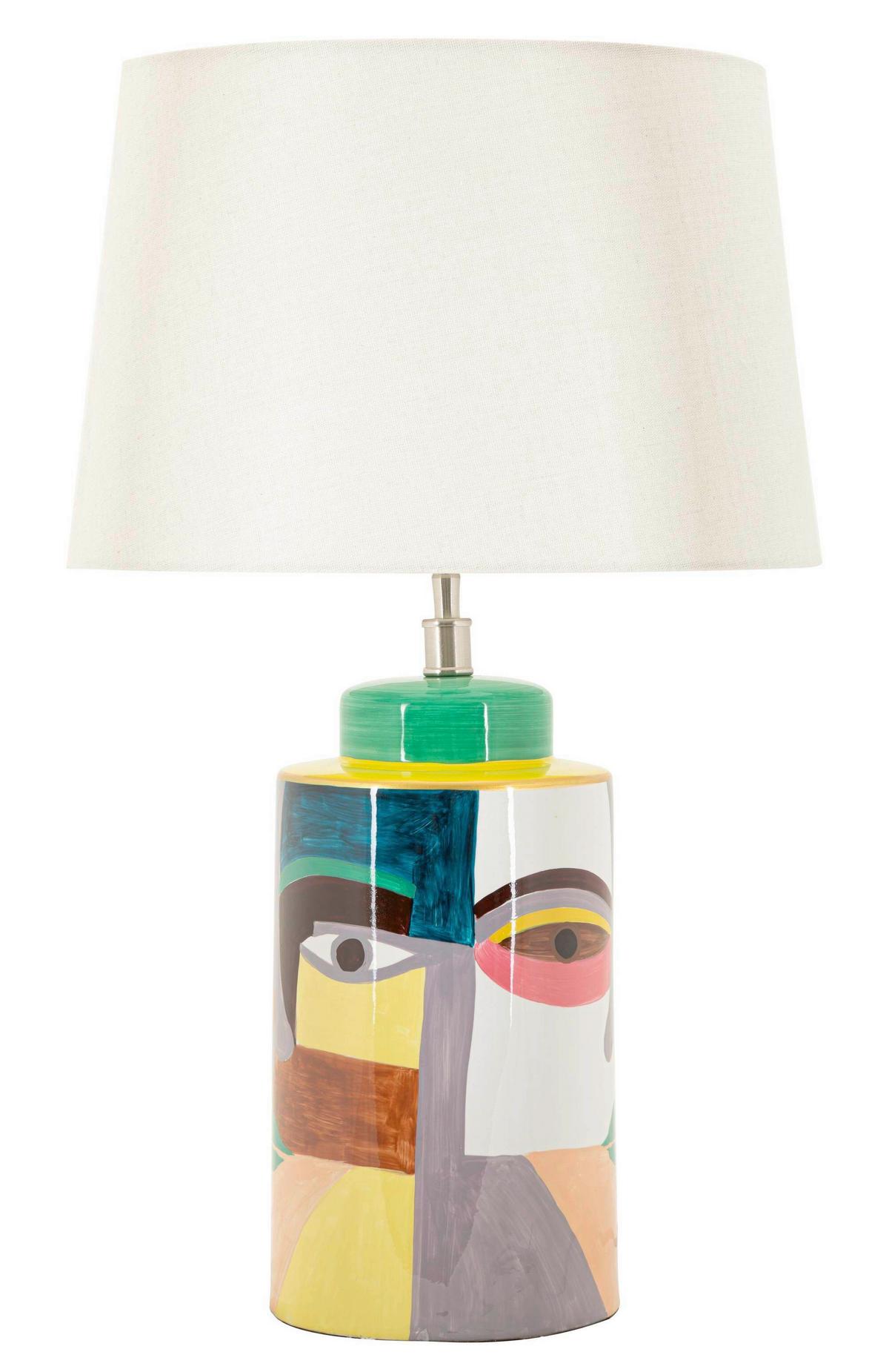 Tischleuchte Piccassy Color Multicolor B: 40 cm - Multicolor, Basics, Keramik/Textil (40/65/40cm)