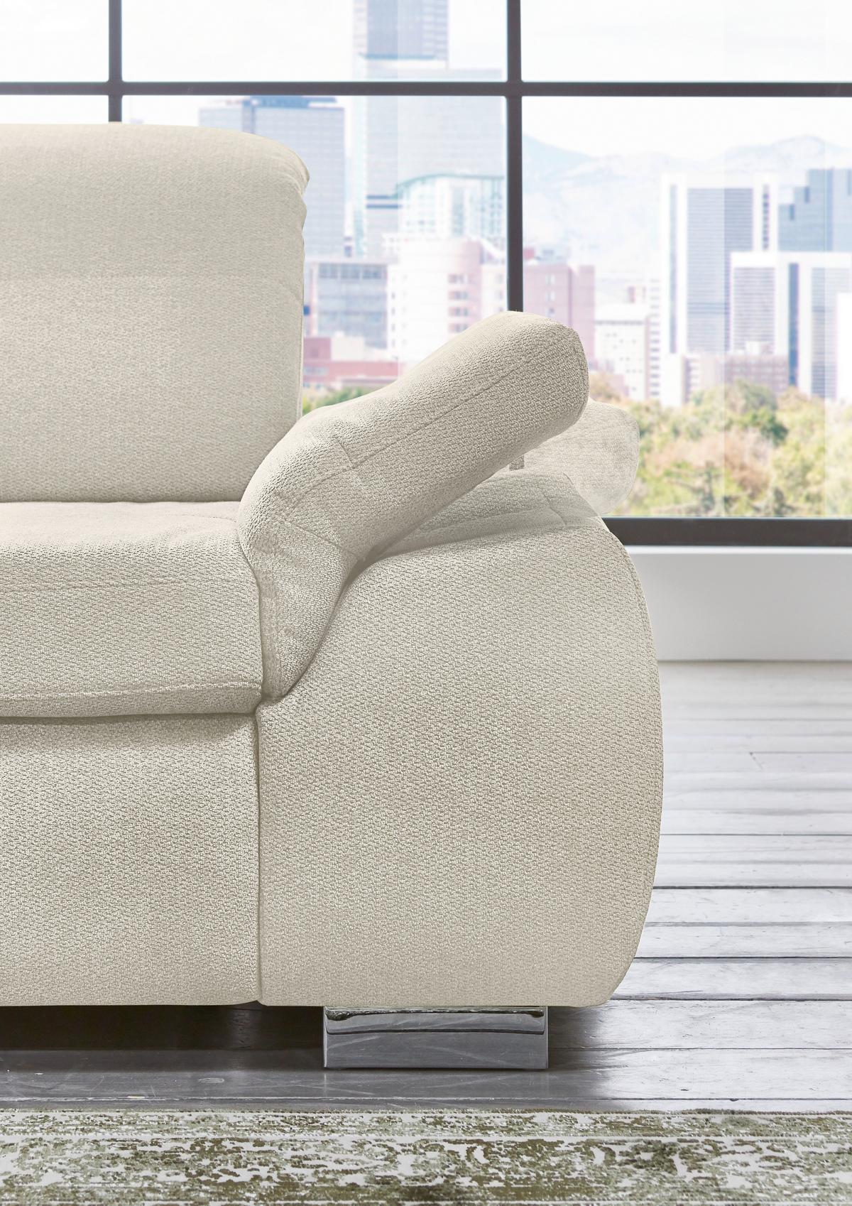 Sedacia súprava MARTEN, ľavá, s funkciami, bez vankúšov - čierna/prírodná farba, Modern, textil (260/315cm)