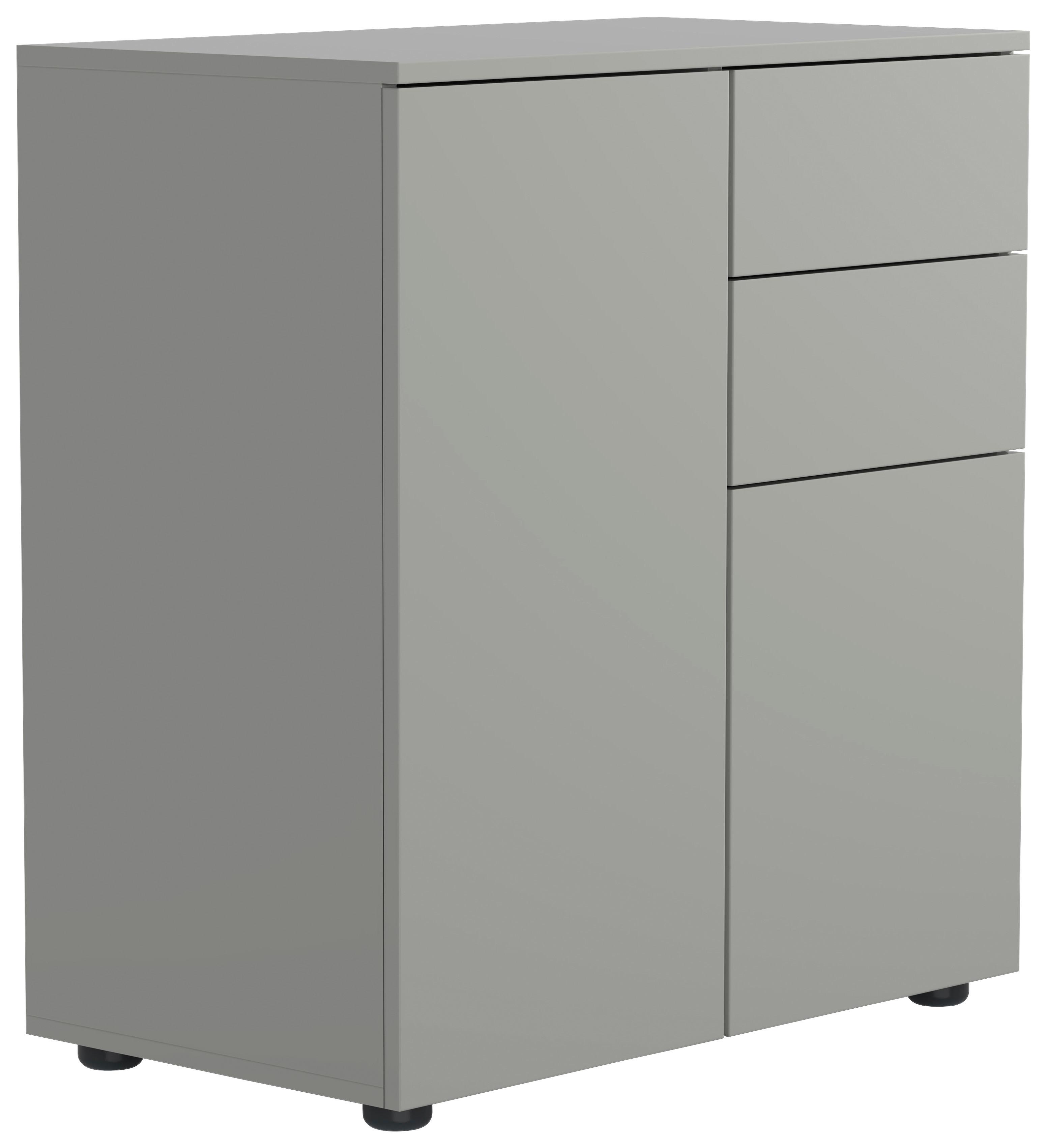 Kommode Dalosa Grau B: 70 cm - Schwarz/Grau, Design, Holzwerkstoff (70/77/39cm) - MID.YOU