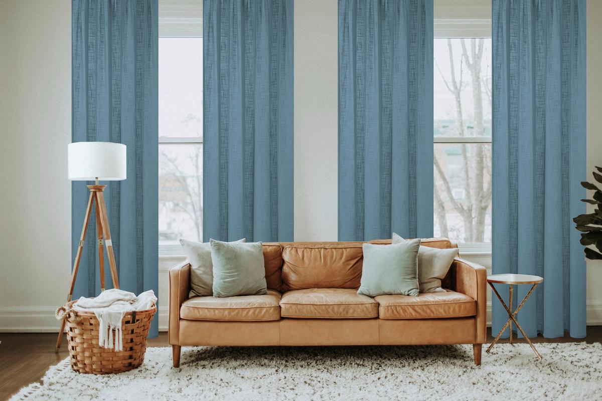 Ösenvorhang Softy - Blau, Basics, Textil (140/245cm)