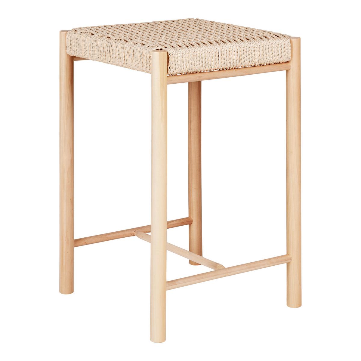 Barhocker Abano Natur, B/h/t: 42x66,5x42cm - Naturfarben, Basics, Holz/Papier (42/66,5/42cm)