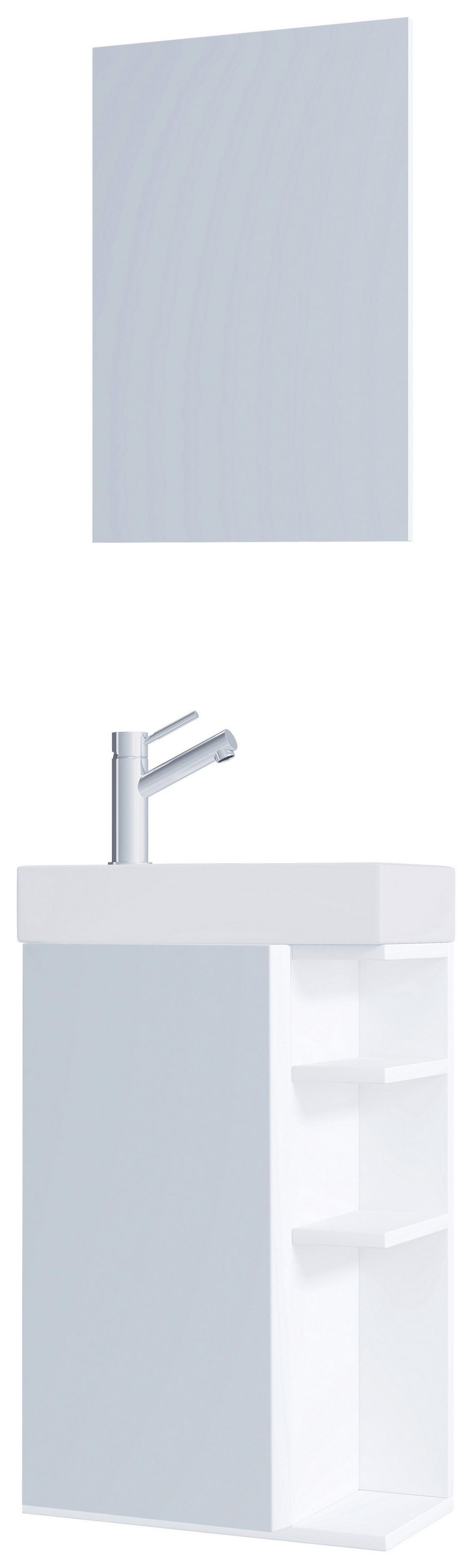 Gästebad Lumia - Weiß, MODERN, Glas/Keramik (40cm) - MID.YOU