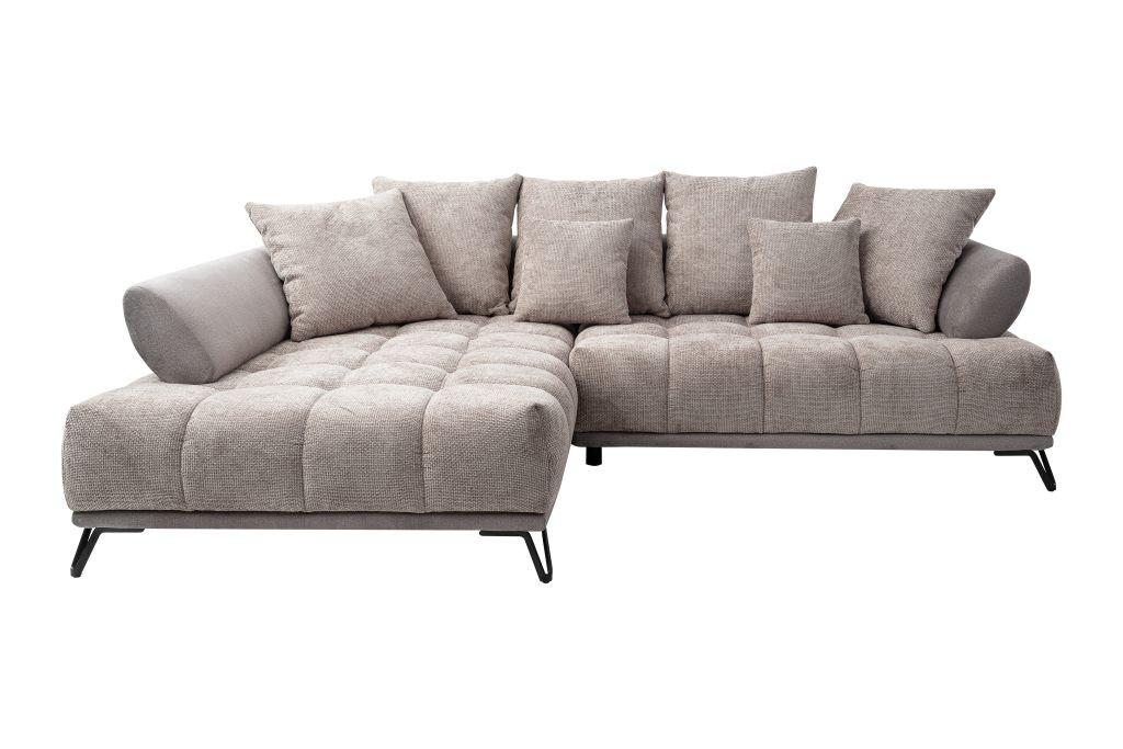 LARGO, levá, šedohnědá, potřeba šířky dveří 90 cm - černá/šedohnědá, Moderní, kov/textil (184/262cm)