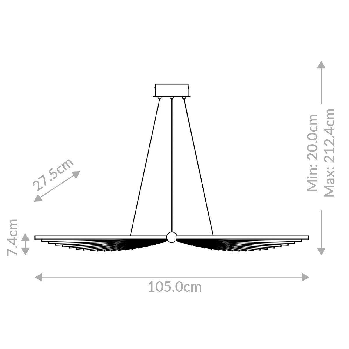 Csillár Qn-Seraph-Lp-L-Blk - fekete, Design, műanyag/fém (20/105/27,5cm) - Elstead Lighting