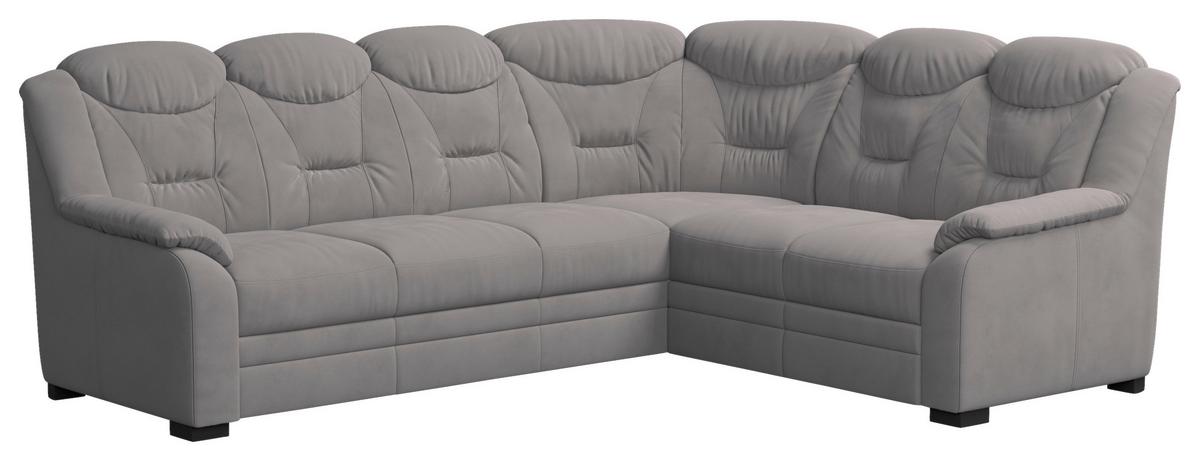 Ecksofa Marcus - Hellgrau/Schwarz, Basics, Textil (263/211cm) - MID.YOU