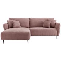 Ecksofa Vanilla Rosa S: 178/264-302 Cm - Schwarz/Rosa, Design, Textil (178/264-302cm) - Livetastic