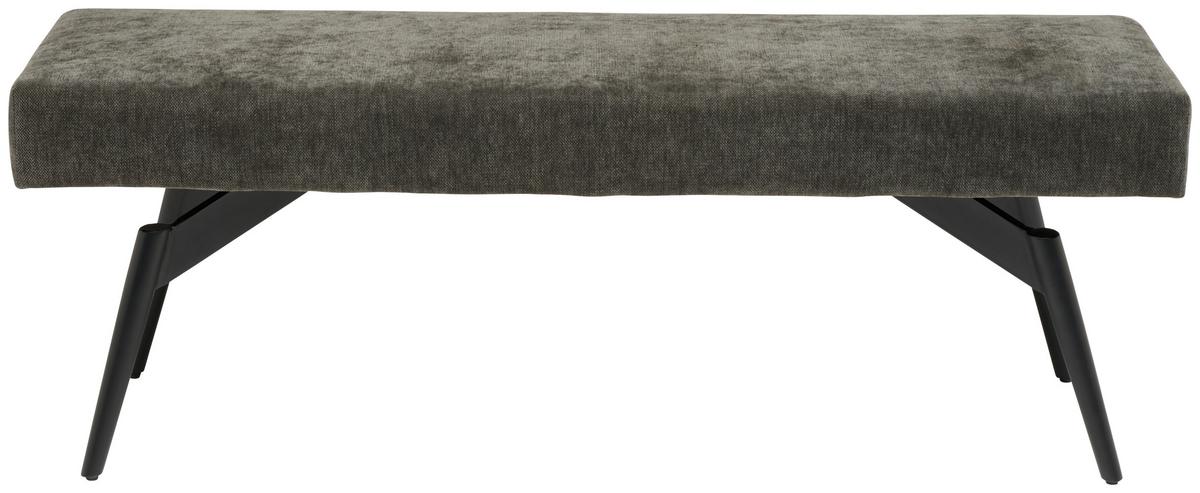 Sitzbank Tinos ohne Lehne Dunkelgrau, B: 140 cm - Dunkelgrau/Schwarz, KONVENTIONELL, Textil/Metall (140/49/47cm) - MID.YOU