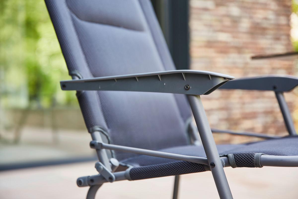 Gartenset Premium mit Klappstühlen - Anthrazit/Schwarz, KONVENTIONELL, Kunststoff/Textil - Siena Garden