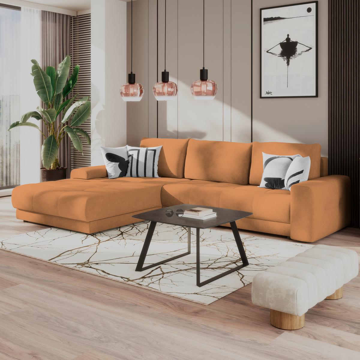 Ecksofa Adria Terracotta, S: 213x308 cm - Terracotta, Trend, Textil (213/308cm) - Luca Bessoni