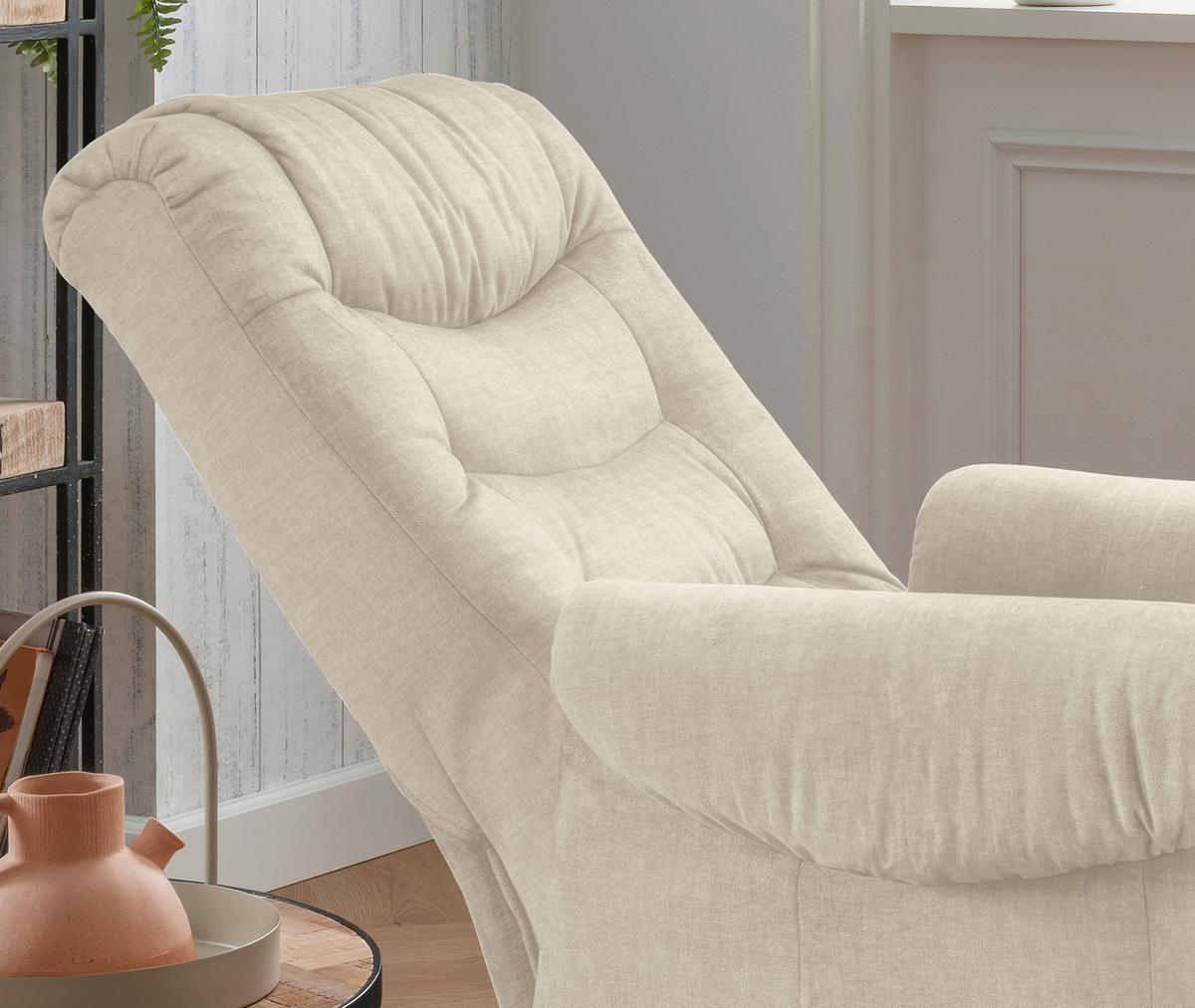 Fernsehsessel Nino Beige B: 78 Cm - Beige/Schwarz, Design, Textil (78/107/93cm) - Livetastic