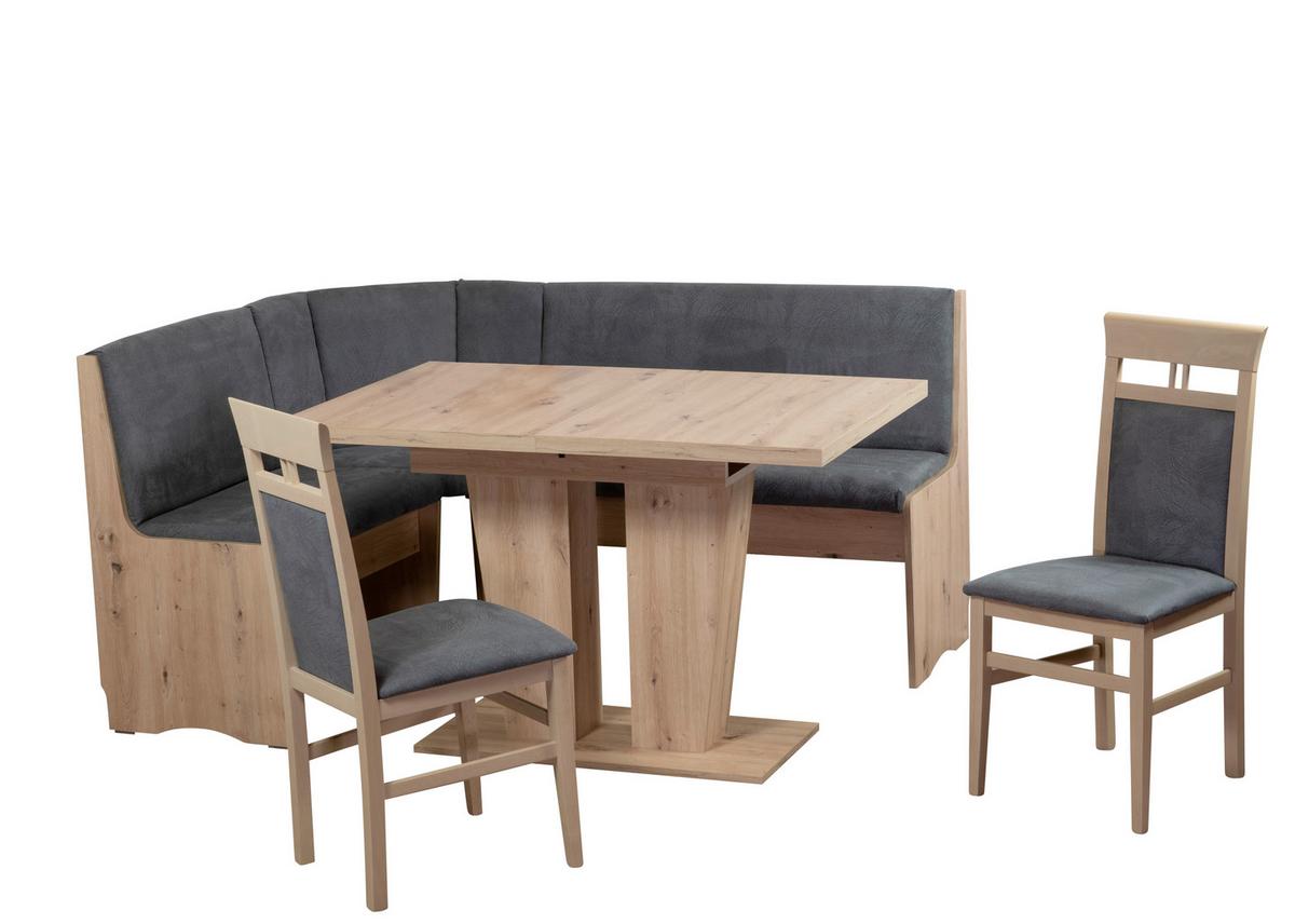 Eckbankgruppe Duisburg Veibar Titanic Grau/eiche D. B: 165cm - Eiche Artisan/Grau, KONVENTIONELL, Holz/Holzwerkstoff (165/89/125cm) - MID.YOU