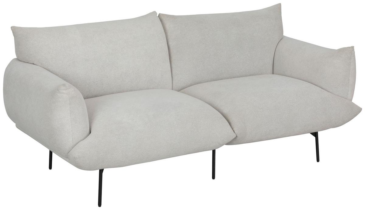 Sofa Honey - Creme/Schwarz, Trend, Textil (185/77/83cm) - P & B