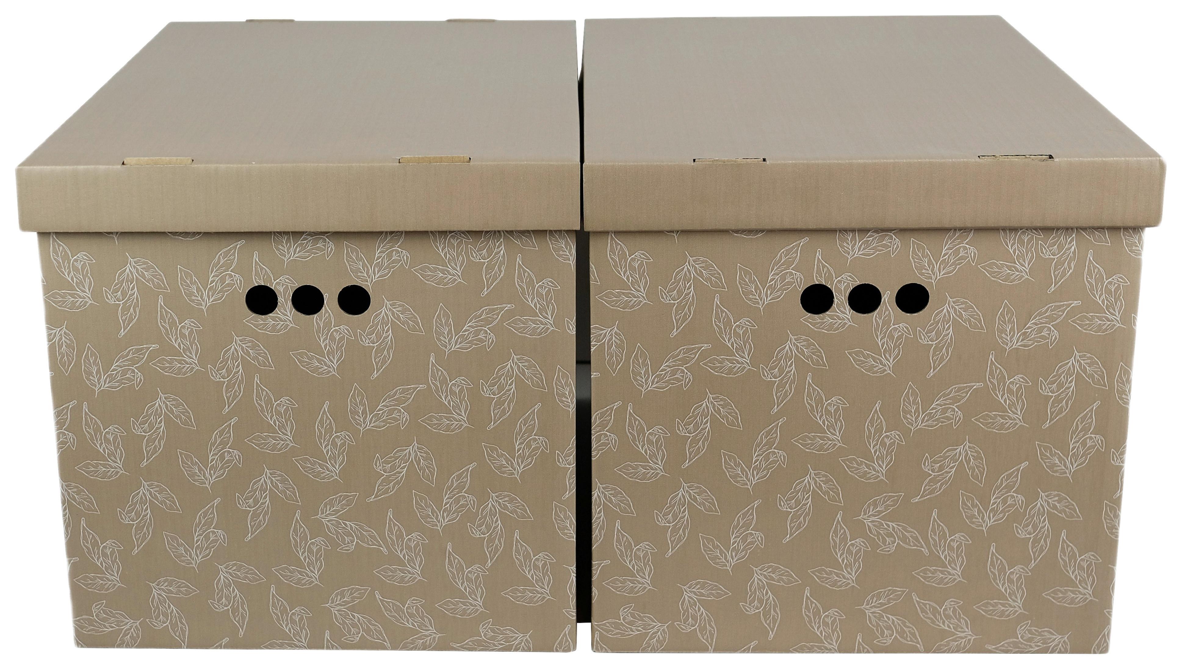 Box s víkem Jimmy, 2 ks/bal. - bílá/růžová, karton (44,3/33,5/32,5cm) - Mömax