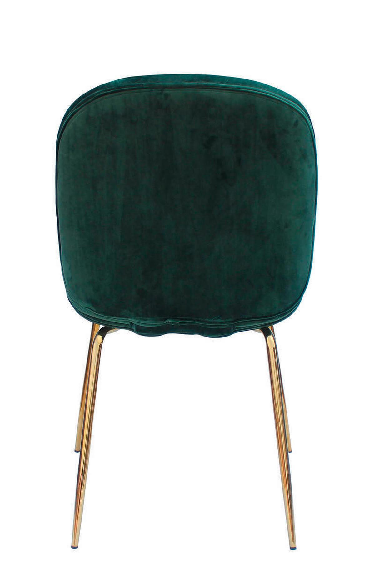 Sada židlí zelená - zelená/barvy mosazi, Moderní, kov/plast (47/90/59cm)