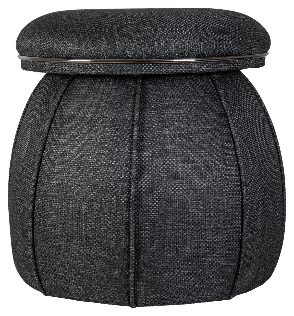Hocker Corin 145 Anthrazit/Graphit  D: 51,5 cm - Anthrazit/Graphitfarben, Design, Textil (51,5cm) - Kayoom