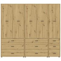 Kleiderschrank Kivo Eiche Artisan, B: 225 Cm - Eiche Artisan, Basics, Holzwerkstoff (225/199,6/52,1cm)