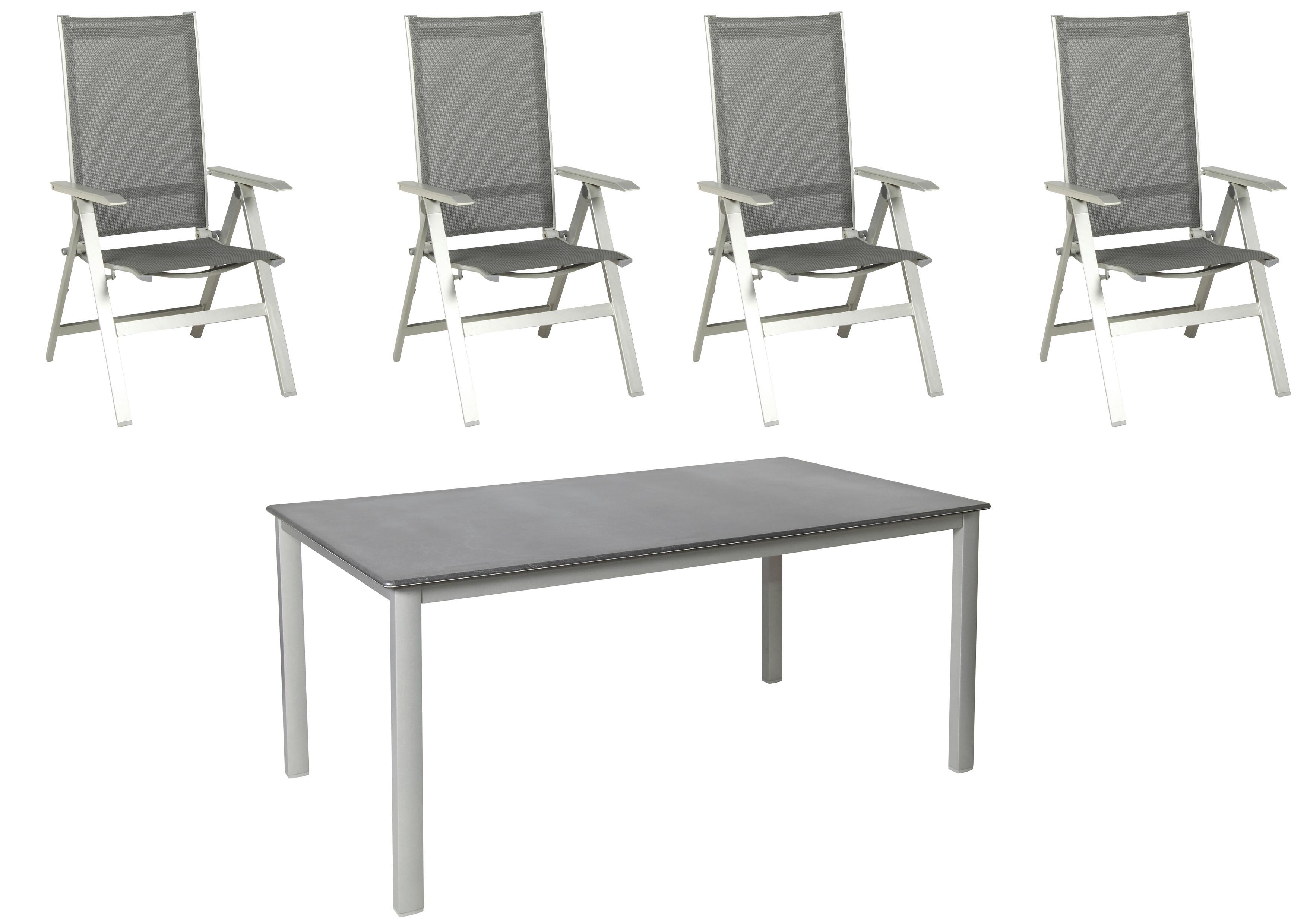 Gartenset aus Aluminium und Acatex-Gewebe