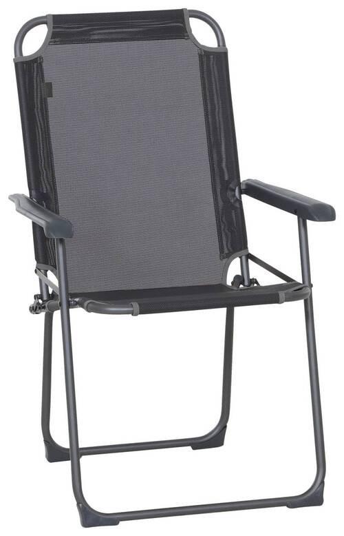 Campingstuhl Klappbar mit Armlehnen Comfort - Anthrazit, KONVENTIONELL, Textil/Metall (58/95/70cm) - Siena Garden