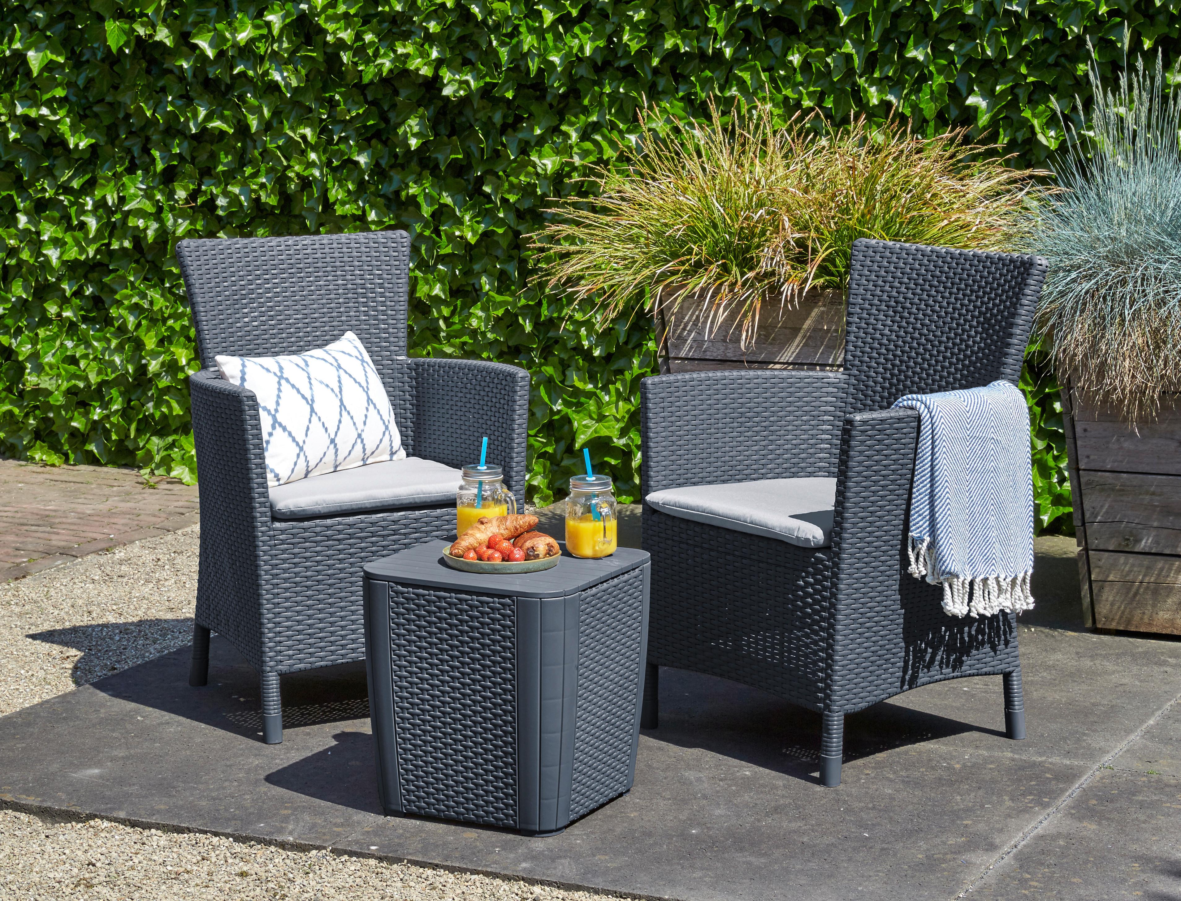 ZAHRADNÍ ŽIDLE IOWA - barvy grafitu, Design, textil/plast (60/89/62cm) - Mömax