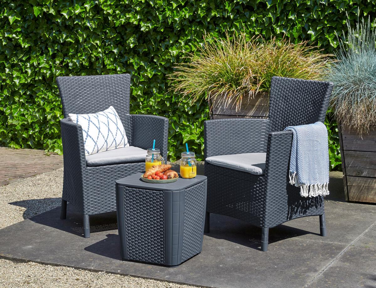 ZAHRADNÍ ŽIDLE IOWA - barvy grafitu, Design, textil/plast (60/89/62cm) - Mömax