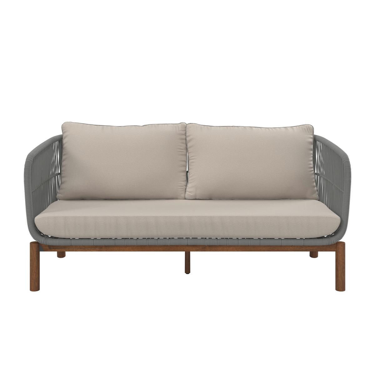 TERASOVÁ SEDACIA SÚPRAVA MALENE - krémová/prírodná farba, Modern, kov/drevo (168/70,5/80cm) - Bessagi Garden
