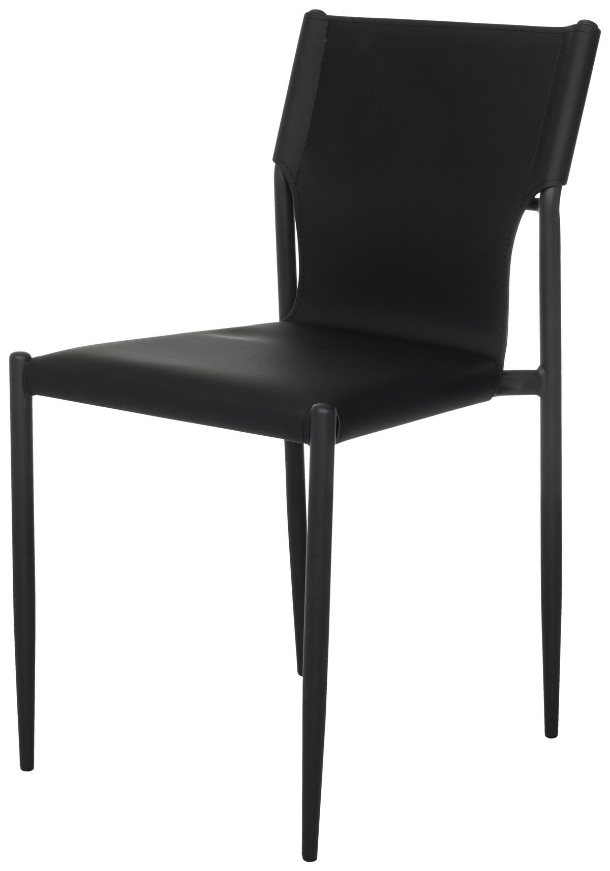 Besucherstuhl Ellon V Schwarz B: 44 cm - Schwarz, MODERN, Leder/Metall (44/82/52cm) - MID.YOU