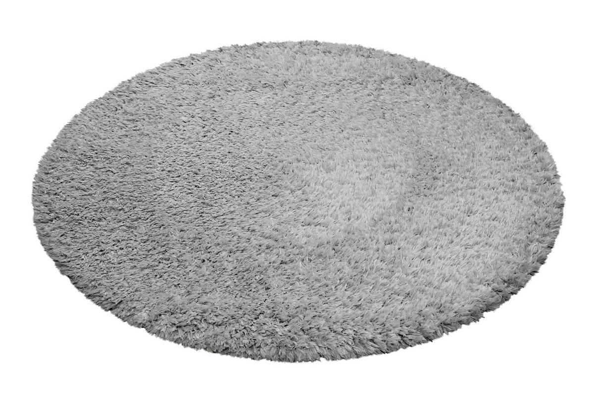 Hochflor Teppich Silber Yogi Rund Ø 120 cm - Silberfarben, KONVENTIONELL, Textil (120cm) - Esprit