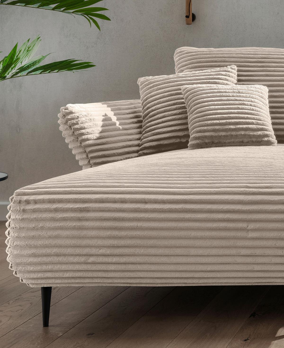 Ecksofa Vanilla Cappuccino S: 178x264-302 Cm - Schwarz/Cappuccino, Design, Textil (178/264-302cm) - Livetastic