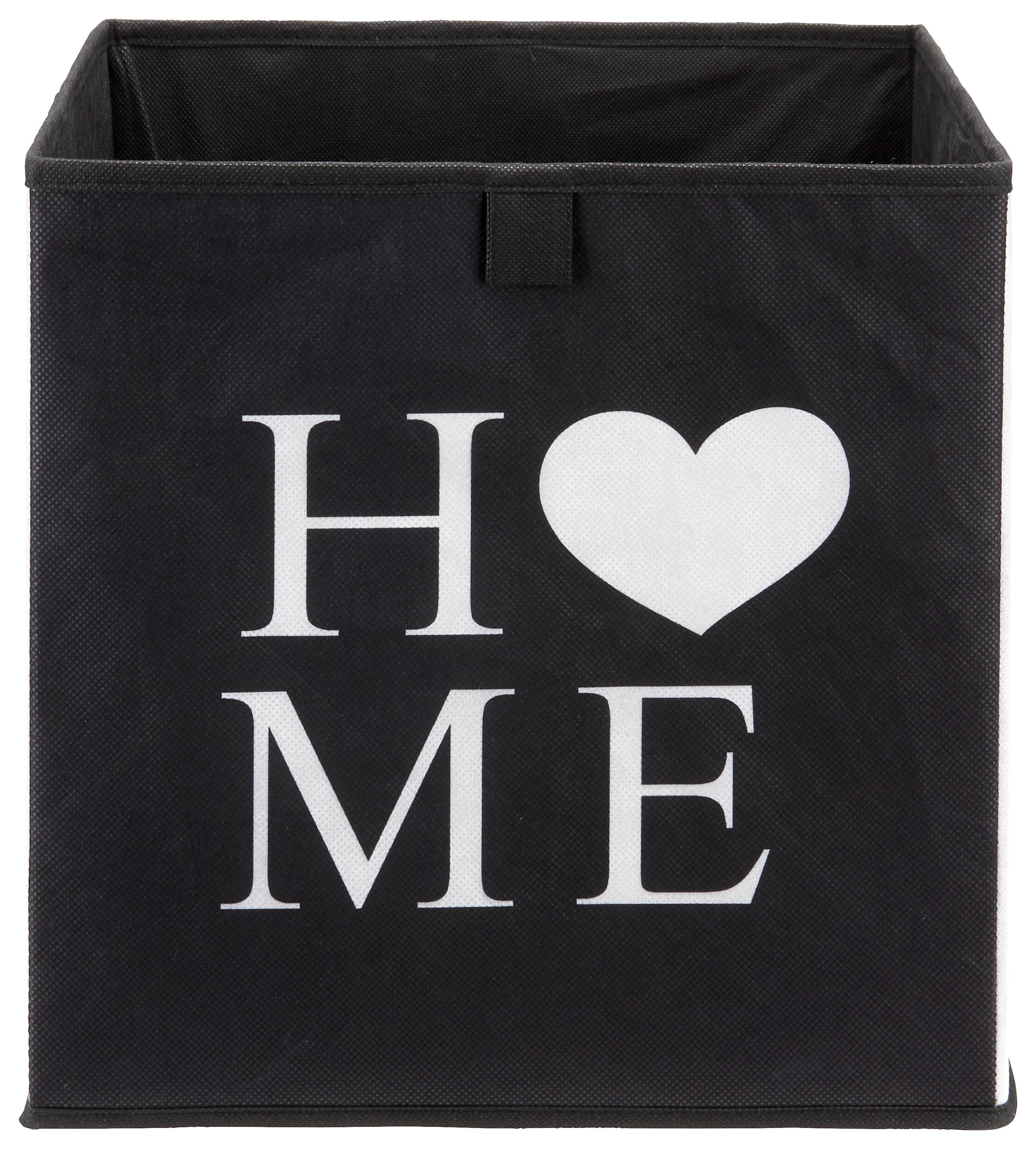 ÚLOŽNÝ BOX POPPI 9 - čierna/biela, kartón/textil (32cm) - Mömax