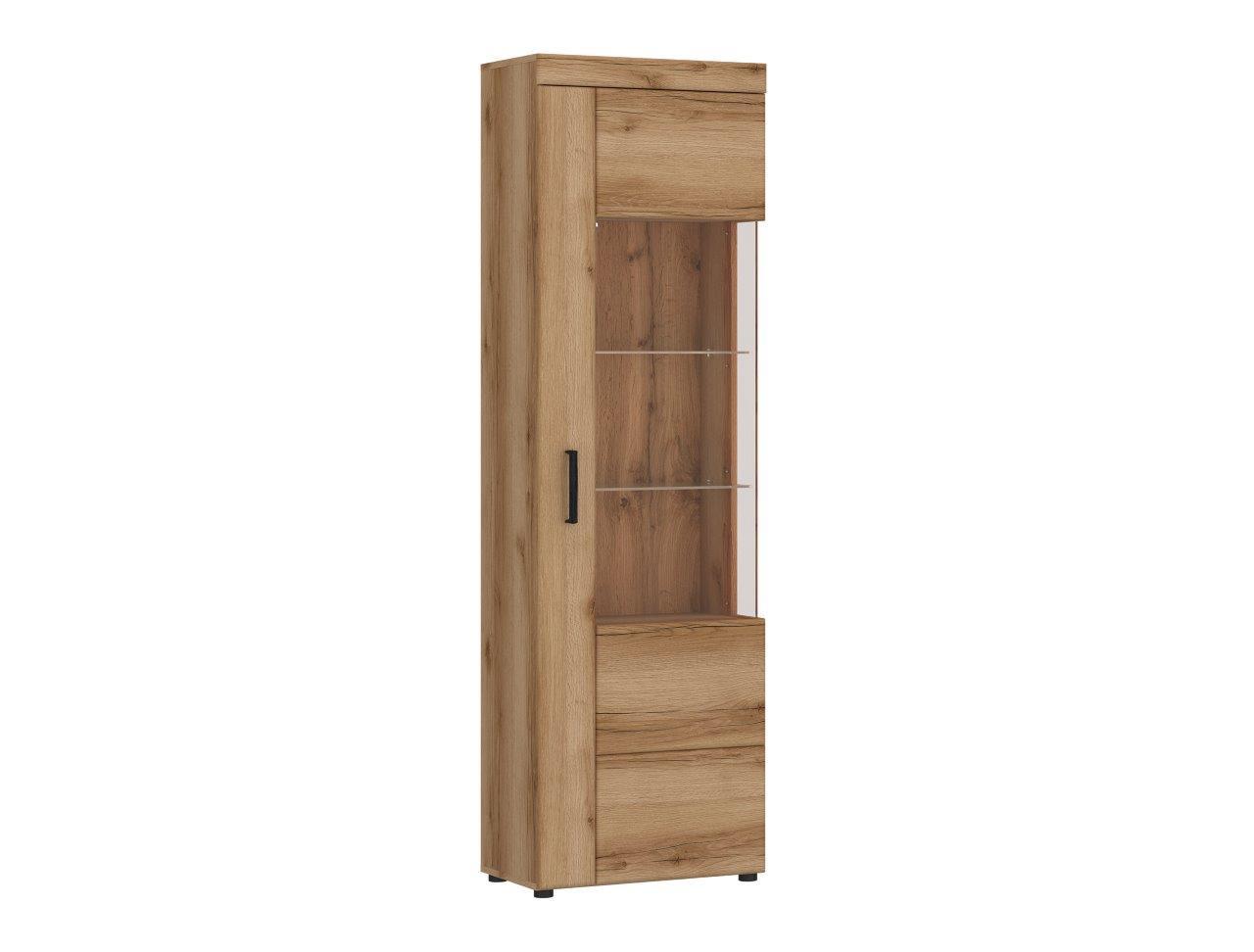 Vitrin Cortina - tölgyfa, Modern, faalapú anyag/Üveg (58/195/37,4cm)