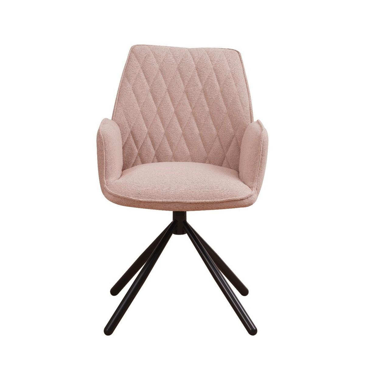 Armlehnstuhl-set Beige, Drehbar, B: 56 Cm - Cognac/Beige, MODERN, Textil/Metall (56/97/53cm) - MID.YOU