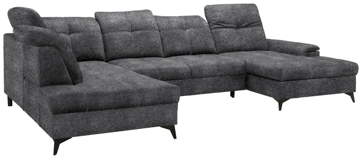 Rohová sedačka U SIERRA, levá, sivá INFINITY - šedá, Moderní, kov/textil (181-230/90-106/364cm) - Mömax