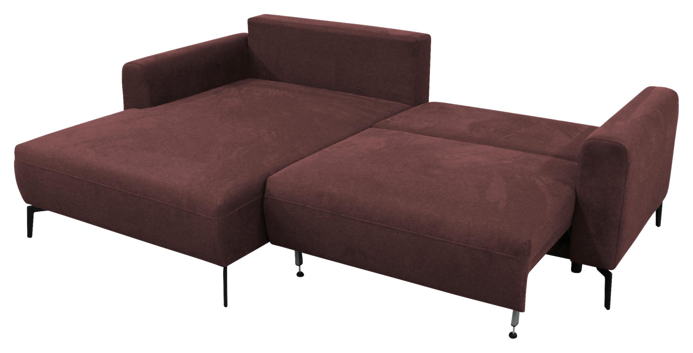 Ecksofa Prince Rot S: 163x240 cm - Rot/Schwarz, Design, Textil (163/240cm) - MID.YOU