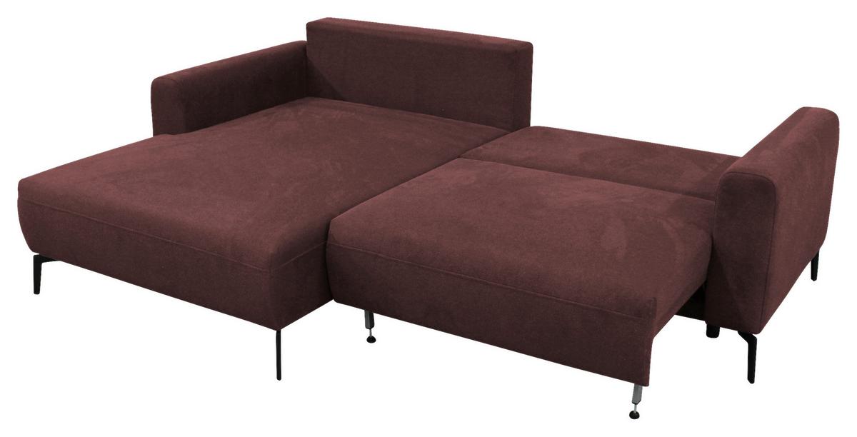 Ecksofa Prince Rot S: 163x240 cm - Rot/Schwarz, Design, Textil (163/240cm) - MID.YOU