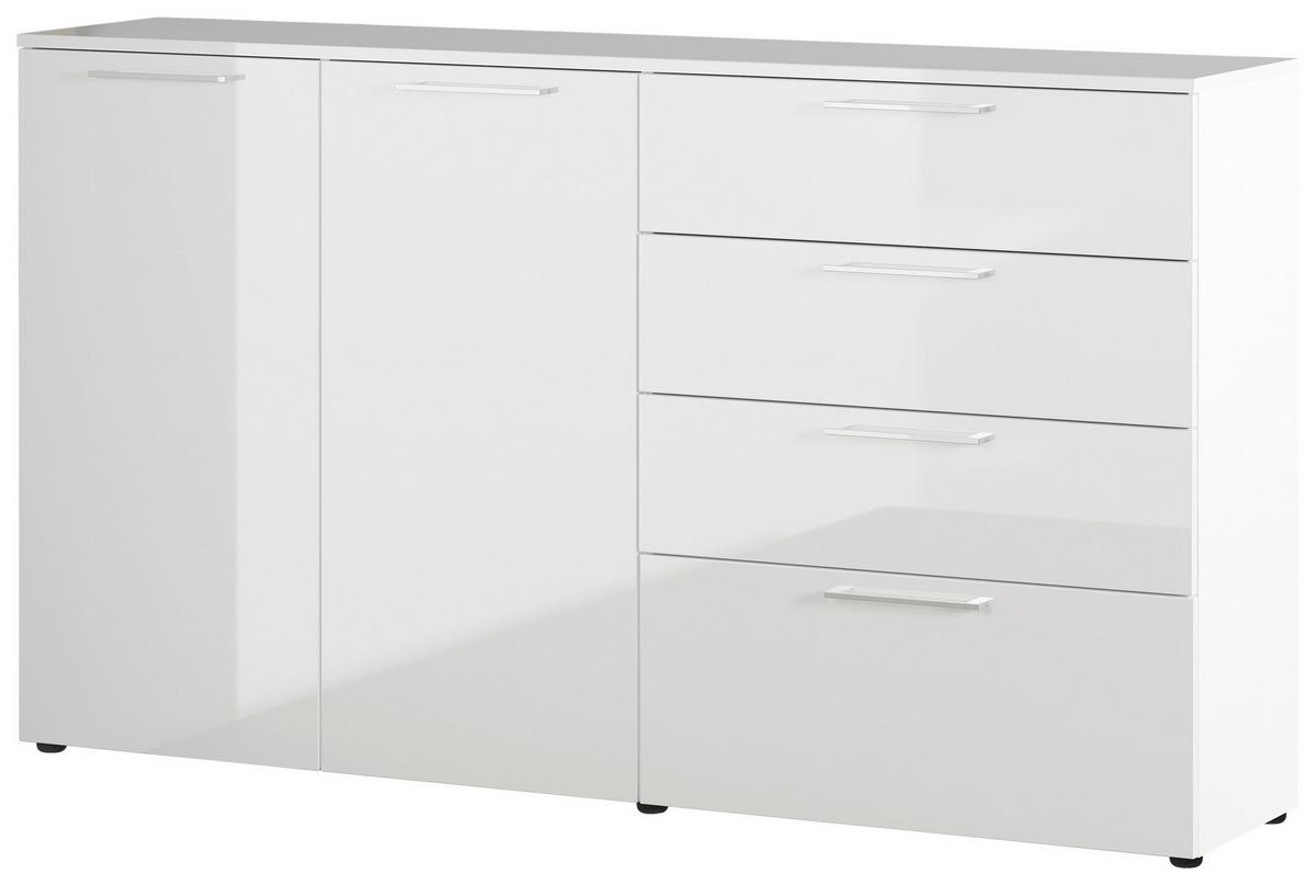 Sideboard 186cm Sunnyvale, weiß - Schwarz/Weiß, MODERN, Holzwerkstoff (186/107/40cm) - Germania