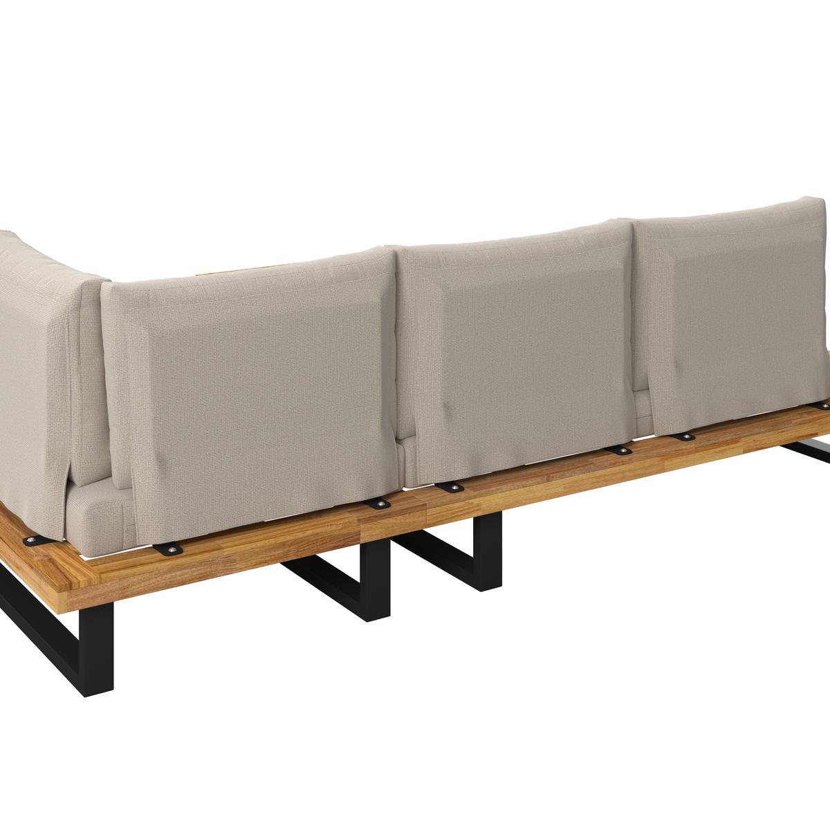 TERASOVÁ SEDACIA SÚPRAVA CRISTINA - čierna/krémová, Modern, kov/drevo (254/78/82cm) - Bessagi Garden