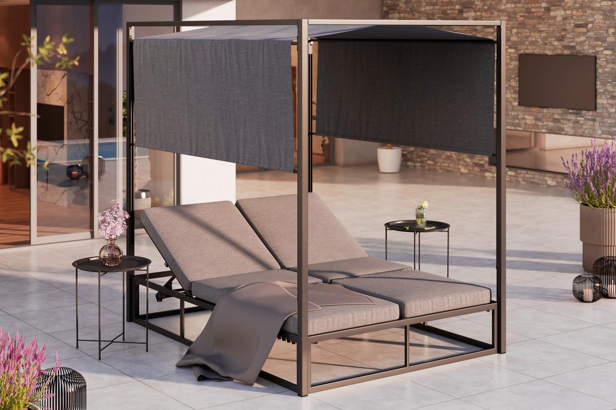 Sonneninsel Bali - Dunkelgrau, MODERN, Textil/Metall (200/196/148cm) - Beldano