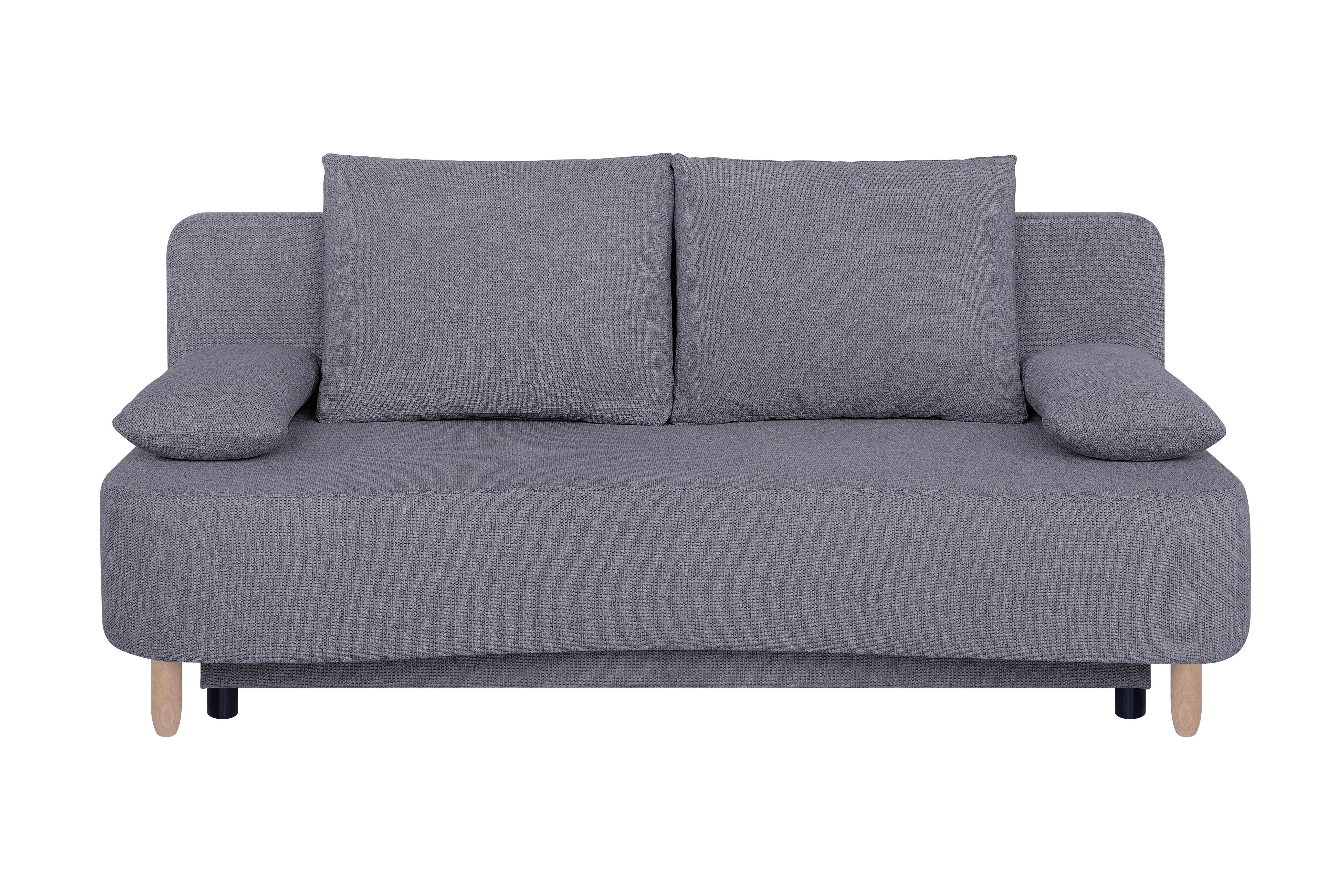 Schlafsofa mit Bettkasten Lara Mokka - Buchefarben/Schwarz, Design, Holzwerkstoff/Textil (193/86/85cm) - P & B