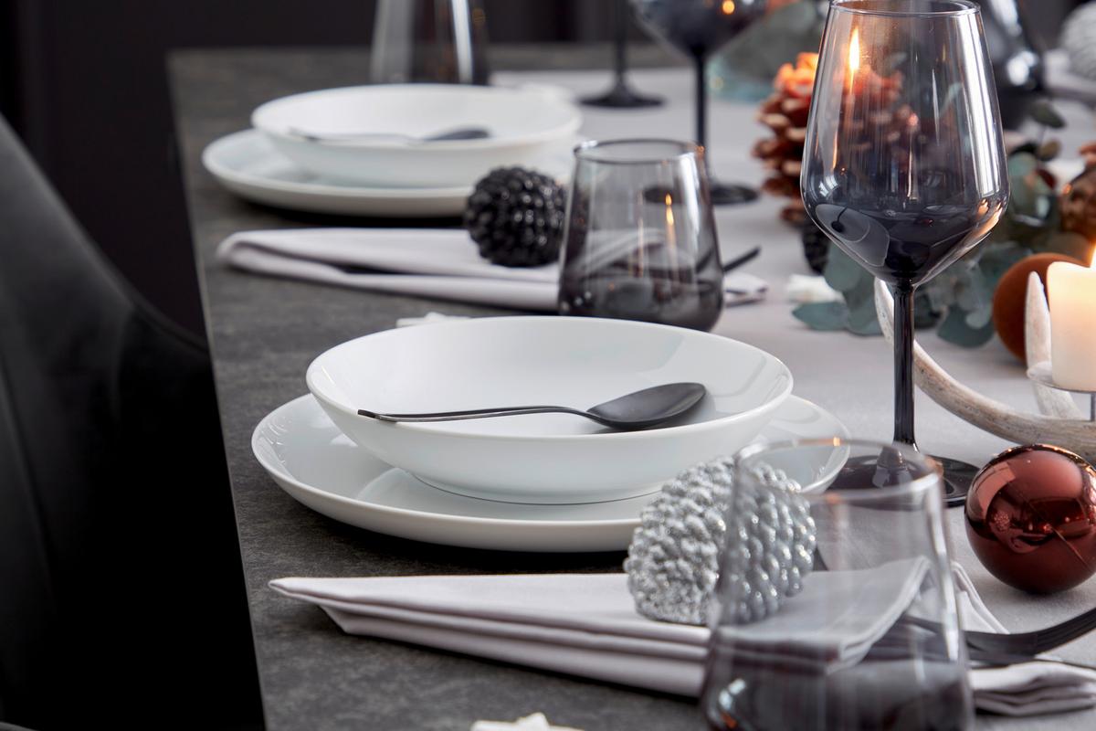 Trinkglas Kavolin, Ca 425 Ml - Schwarz/Grau, Trend, Glas (6,5/15cm) - James Wood