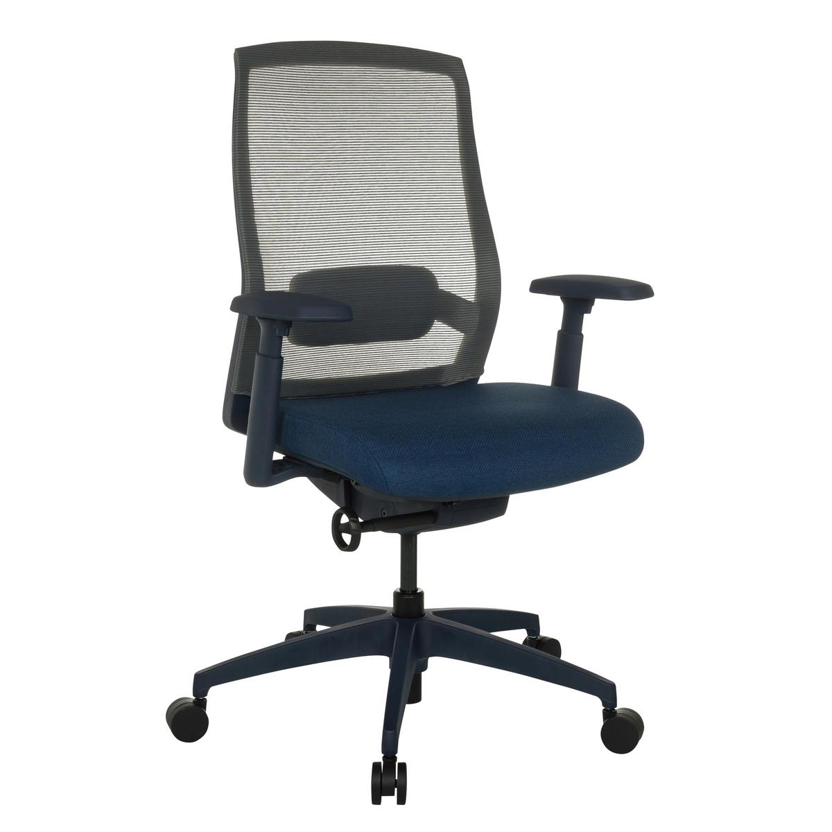 Drehstuhl Colore Blau B: 65 cm - Blau/Schwarz, MODERN, Kunststoff/Textil (65/95 - 103/70cm) - MID.YOU