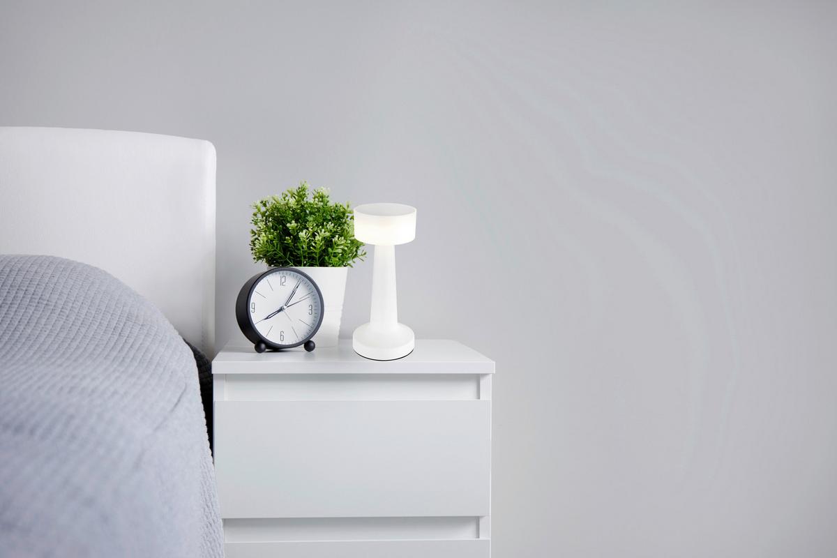 Akku-tischleuchte 58447w - Weiß, Basics, Kunststoff (9,5/21,5cm) - Globo