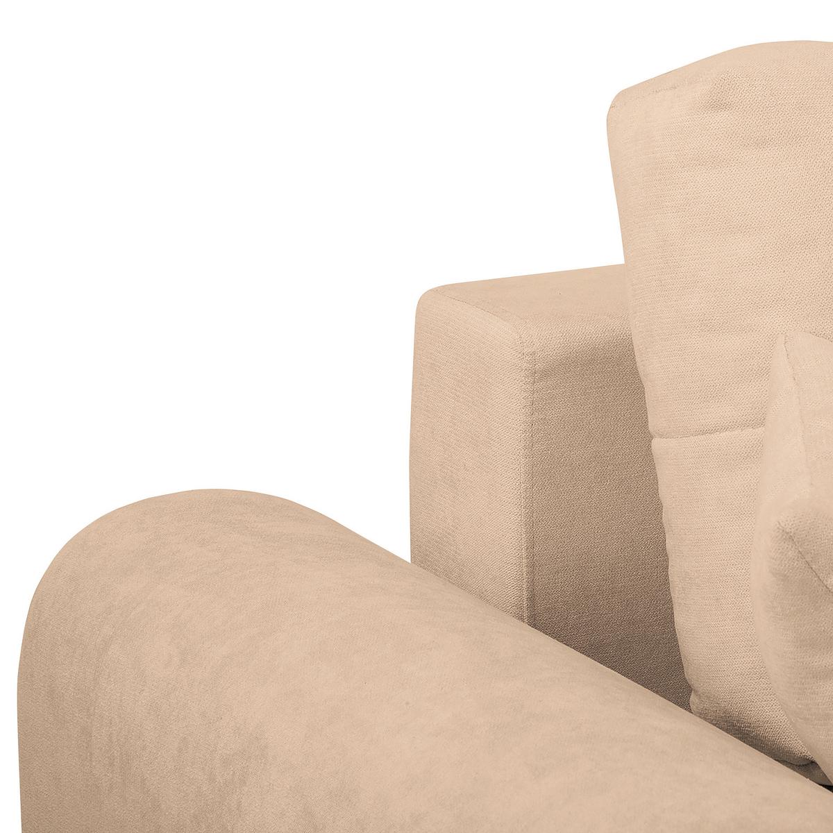 Ecksofa Azzuro Beige S: 256x175 cm - Beige/Silberfarben, Design, Textil (256/175cm) - Livetastic