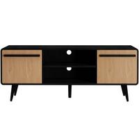 Lowboard Chantal Naturfarben B: 140 cm - Schwarz/Naturfarben, Design, Holzwerkstoff (140/53/39cm) - MID.YOU