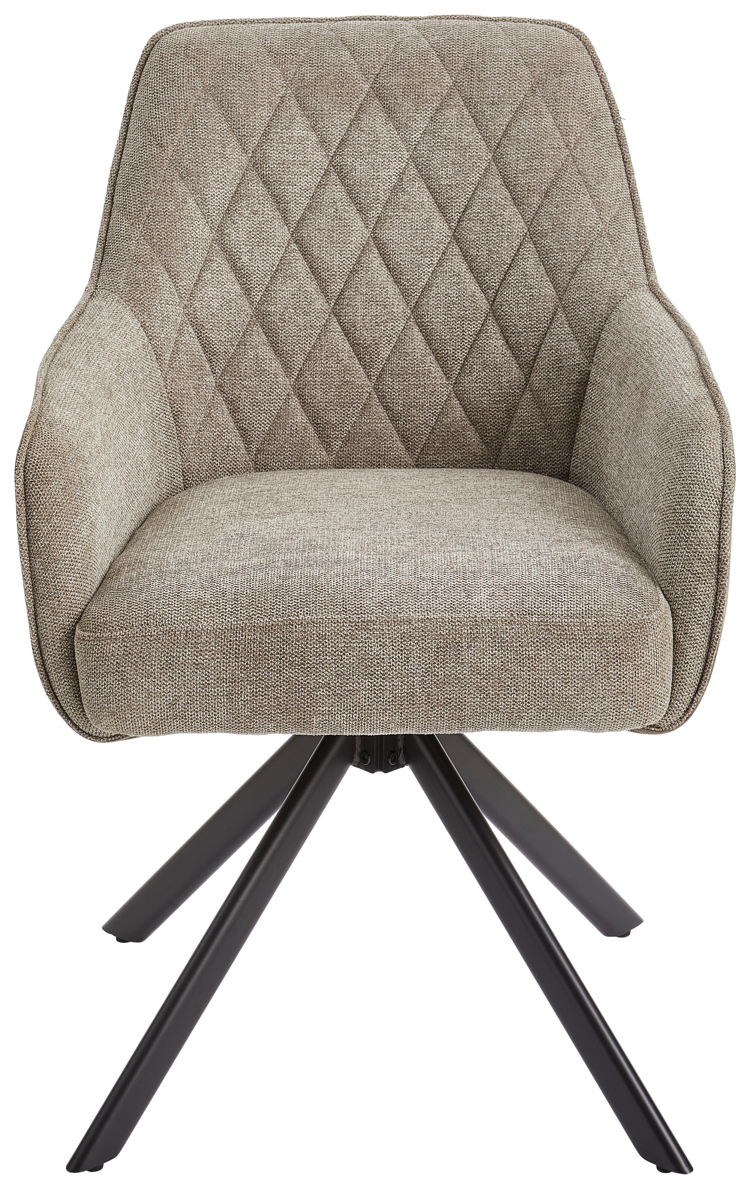 Armlehnstuhl Jule - Schwarz/Braun, MODERN, Holz/Textil (60/87/65cm) - Livetastic