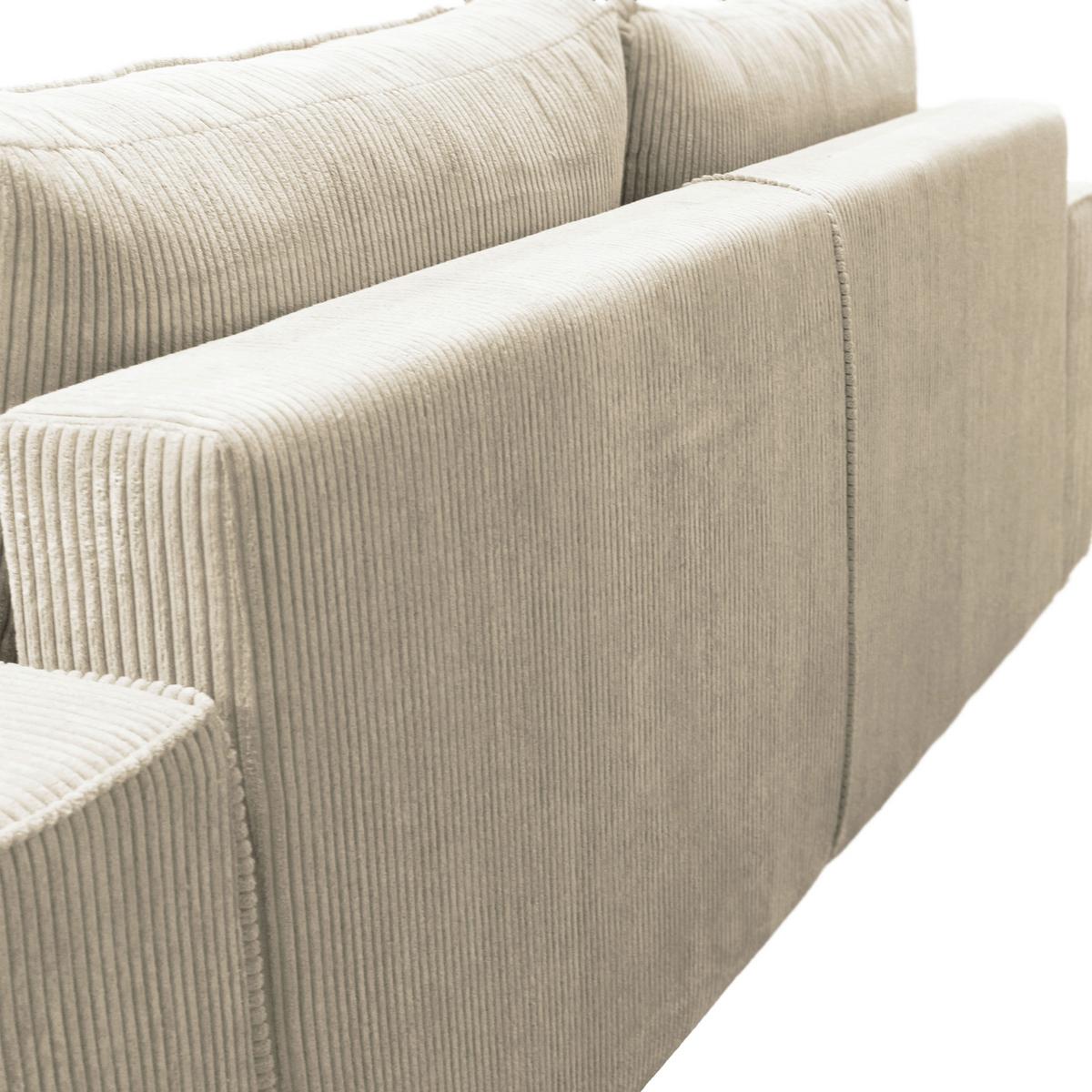 Schlafsofa Loft Beige B: 255cm - Beige/Schwarz, Design, Textil (255/90/97cm) - MID.YOU