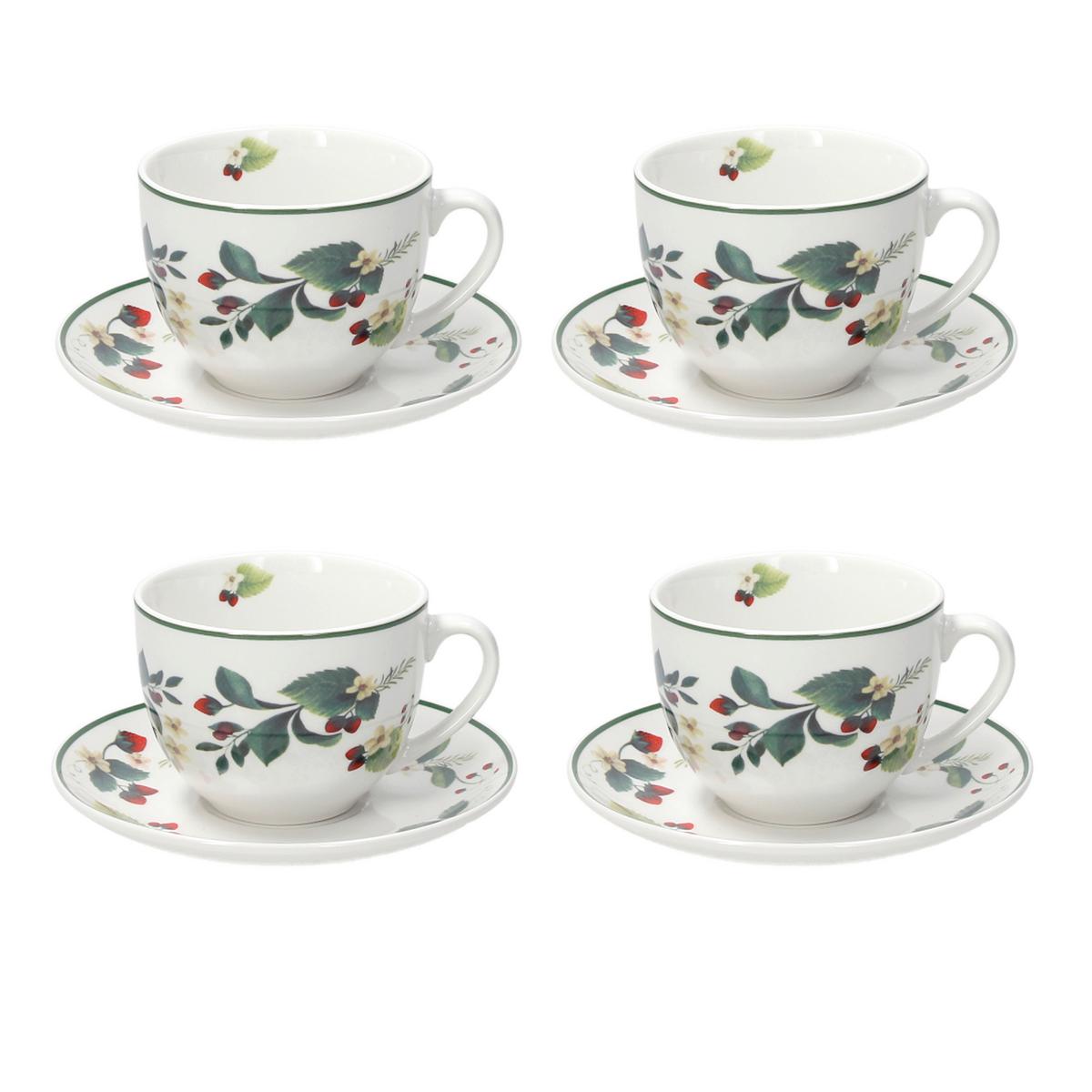 Teeset Berry 4-teilig - Multicolor/Weiß, Basics, Keramik - Tognana