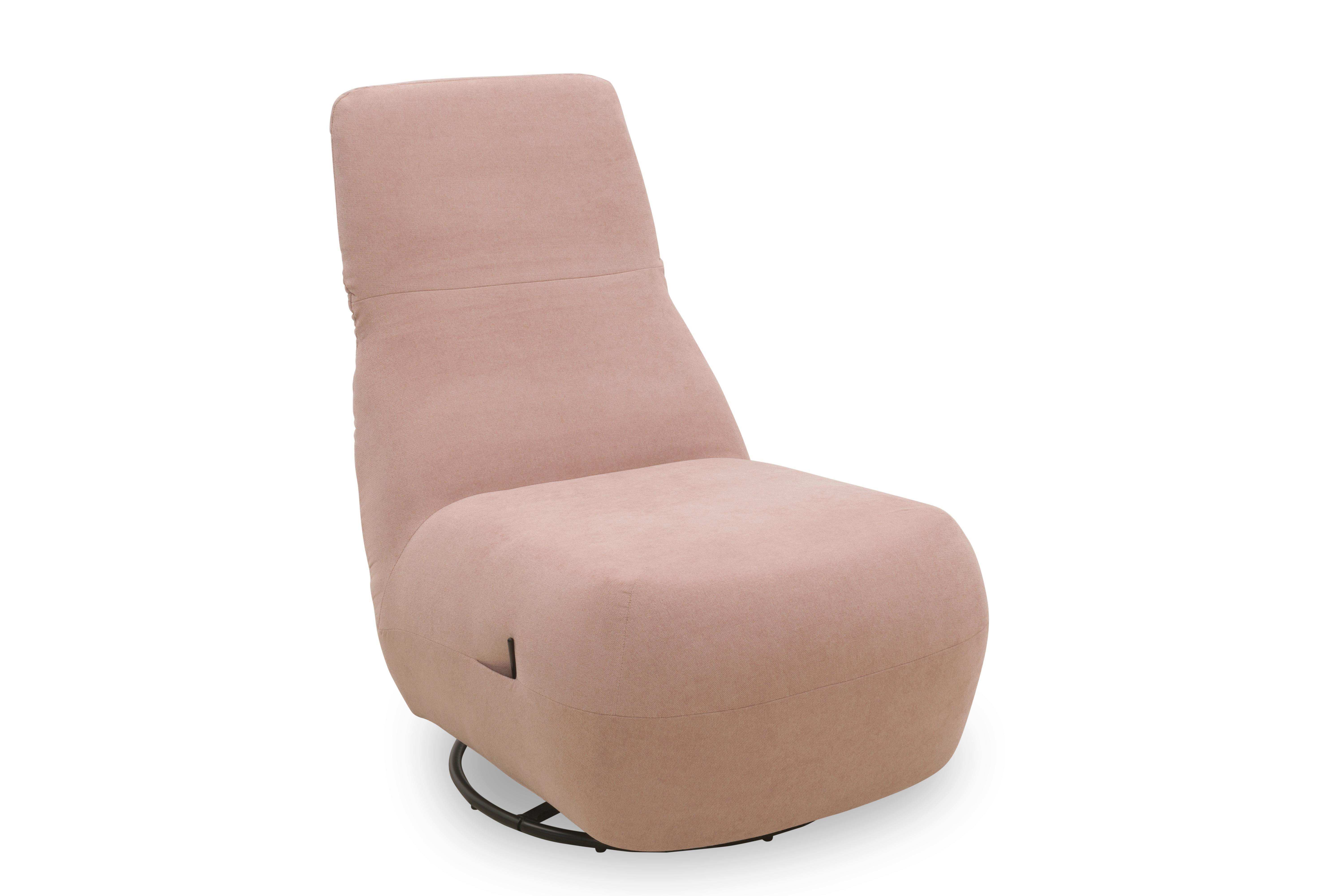 Sessel Rosa B: 68 cm - Schwarz/Rosa, Design, Textil (68/67/88cm) - MID.YOU