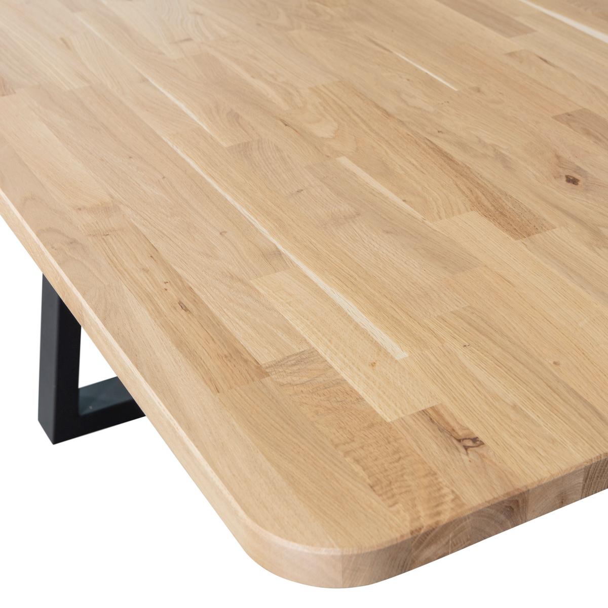 Esstisch Tablo Naturfarben/Schwarz L: 240cm - Schwarz/Naturfarben, MODERN, Holz/Metall (240/100/77cm) - Livetastic