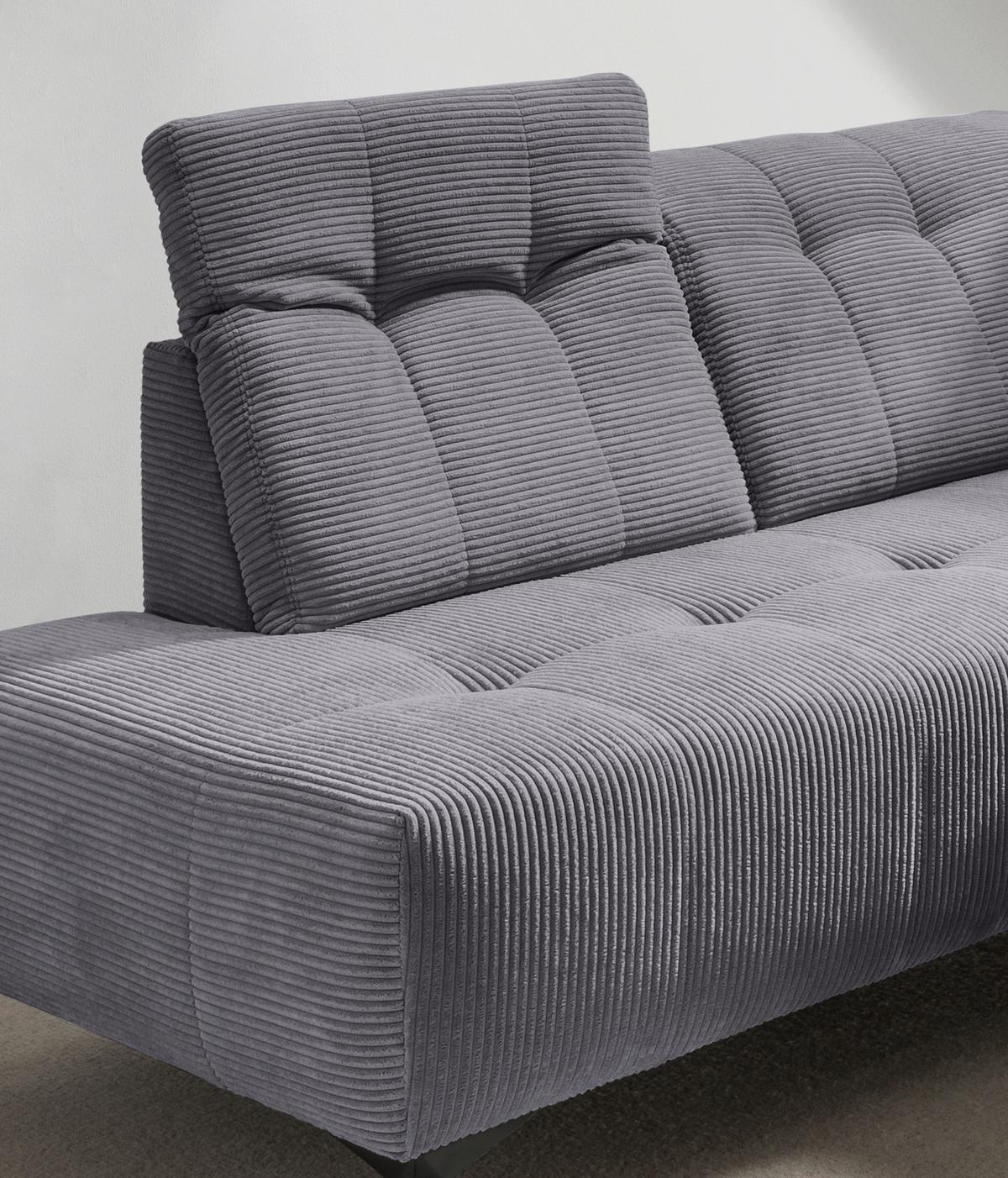 Ecksofa Fiore, Grau S: 200x272 cm - Schwarz/Grau, MODERN, Textil (200/272cm) - Livetastic